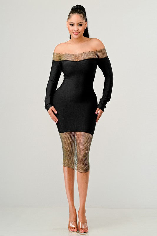 MESH BANDAGE DRESS