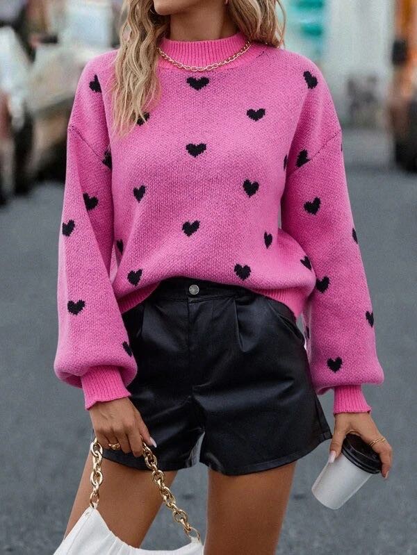 ALL OVER HEART SWEATER