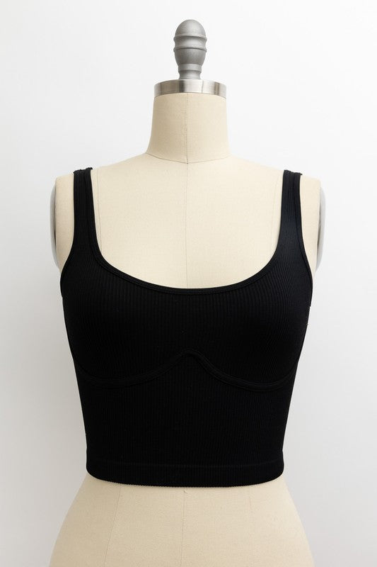 RIBBED UNDERLINE SEAMS BRAMI TOP