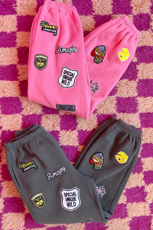 HIGH WAIST MULTI PATCHES JOGGERS PLUS