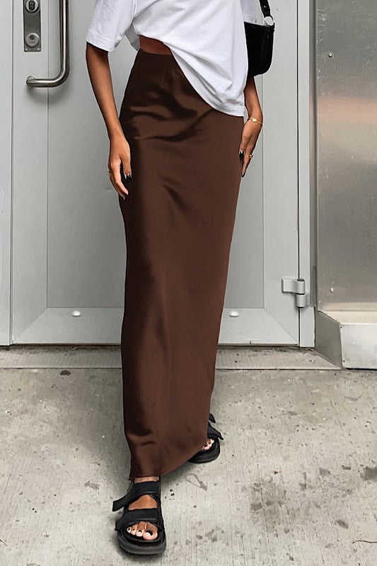 SATIN MAXI SKIRT