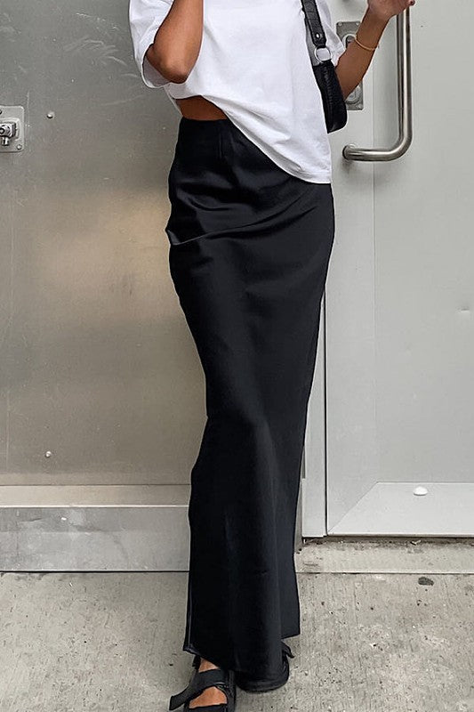 SATIN MAXI SKIRT