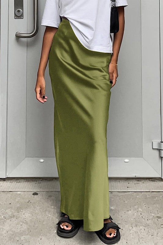 SATIN MAXI SKIRT