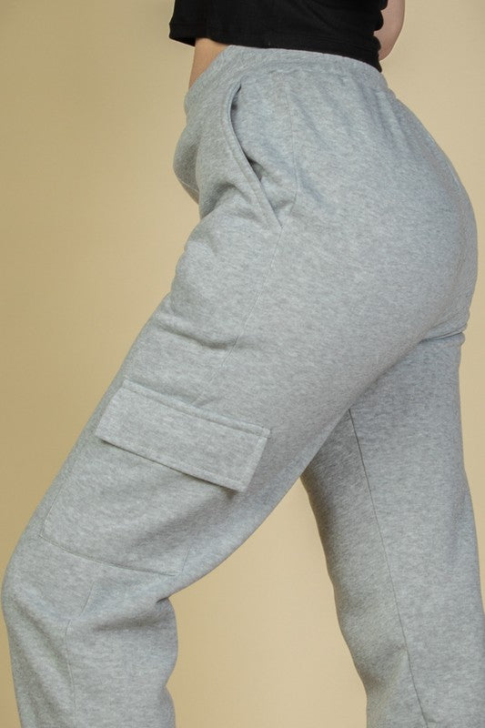 CARGO DRAWSTRING WAIST SWEATPANTS
