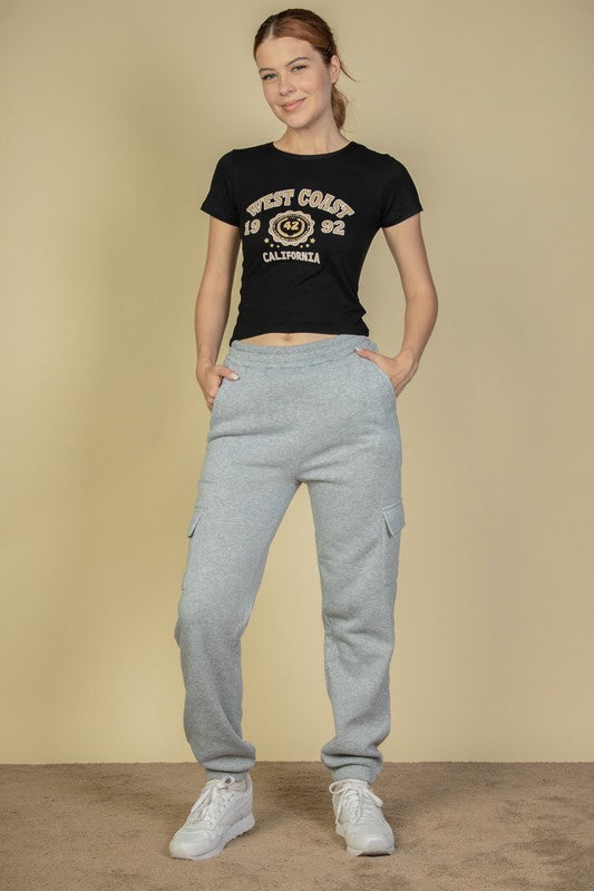 CARGO DRAWSTRING WAIST SWEATPANTS