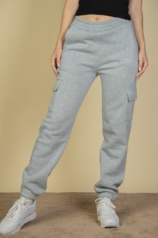 CARGO DRAWSTRING WAIST SWEATPANTS