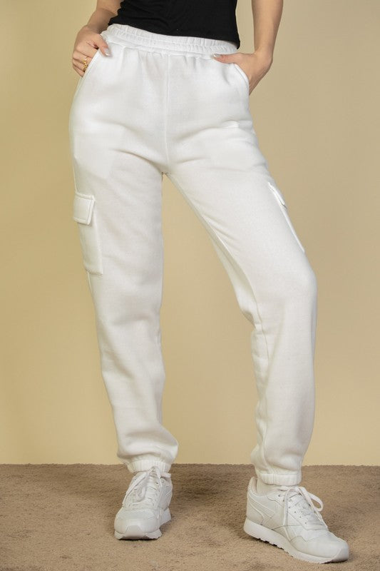 CARGO DRAWSTRING WAIST SWEATPANTS