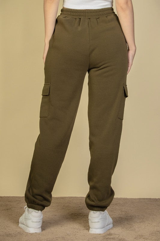 CARGO DRAWSTRING WAIST SWEATPANTS