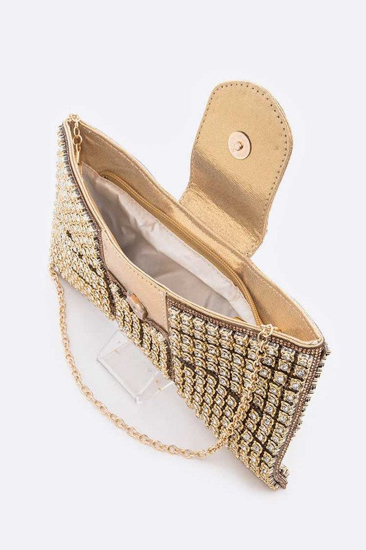 RHINESTONE BOWTIE ICONIC CLUTCH BAG