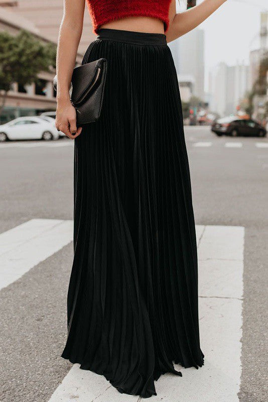 PLEATED MAXI SKIRT