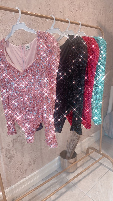 LONG SLEEVE SEQUIN BODYSUIT
