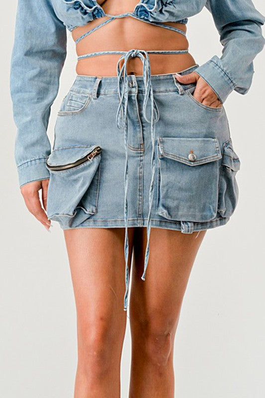 DENIM DAZE CARGO SKIRT