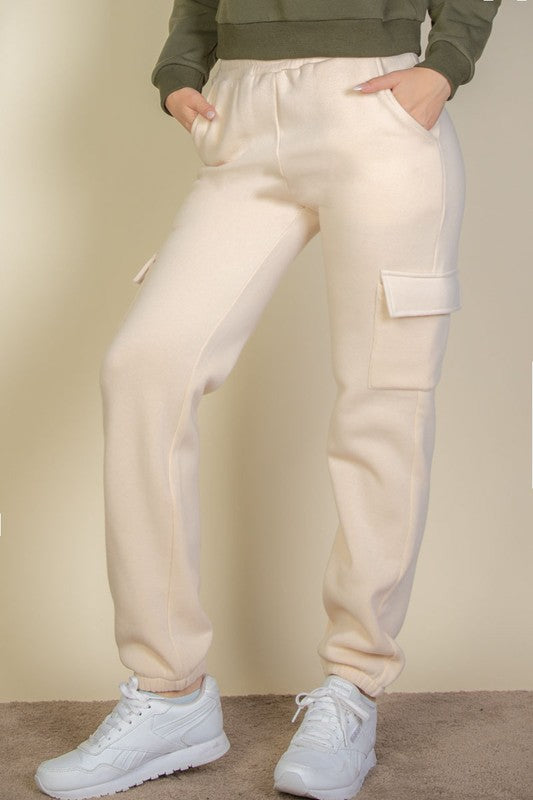 CARGO DRAWSTRING WAIST SWEATPANTS