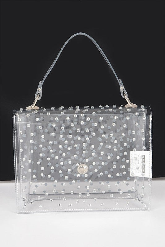 RHINESTONE CLEAR CROSSBODY BAG