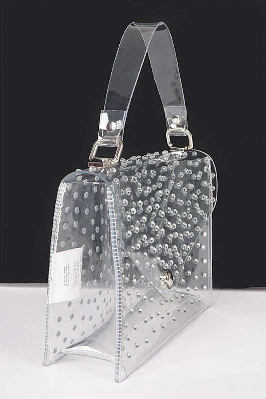 RHINESTONE CLEAR CROSSBODY BAG