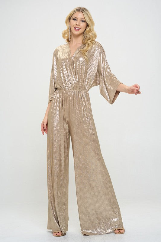 KIMONO SLEEVE WIDE LEG JUMPSUIT
