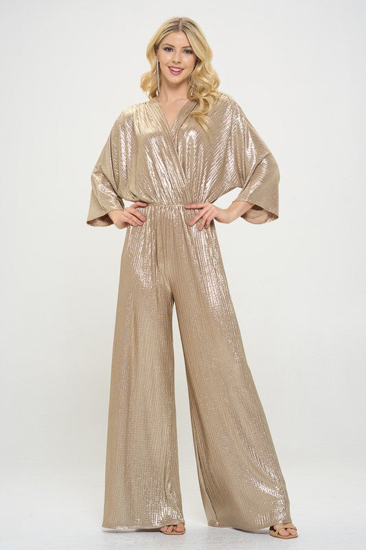 KIMONO SLEEVE WIDE LEG JUMPSUIT