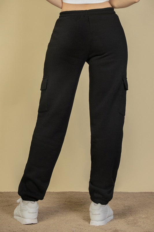 CARGO DRAWSTRING WAIST SWEATPANTS