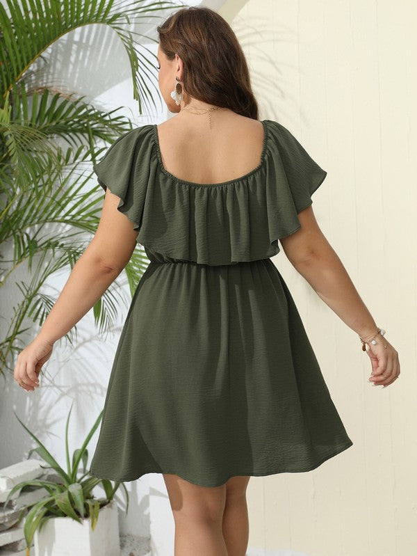 PLUS SIZE OFF THE SHOULDER DRESS