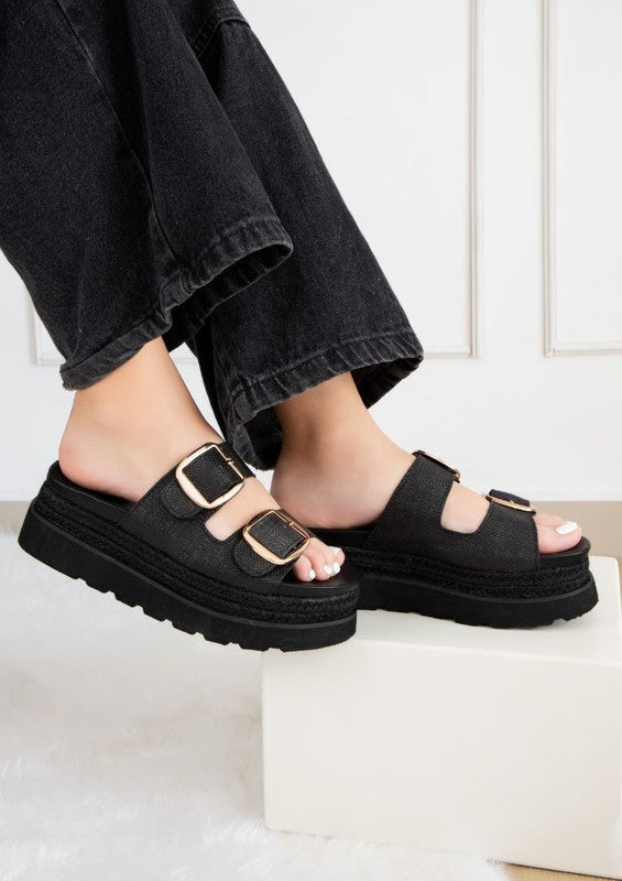 MONIQUE BUCKLED FASHION WEDGES