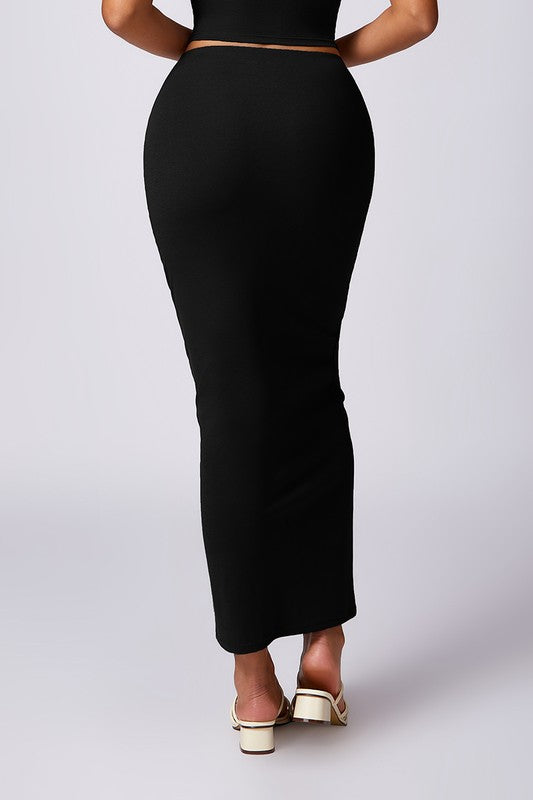 HIGH WAISTED BODYCON MAXI SKIRT