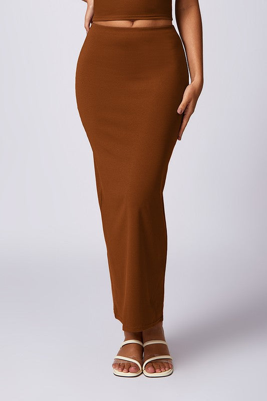 HIGH WAISTED BODYCON MAXI SKIRT