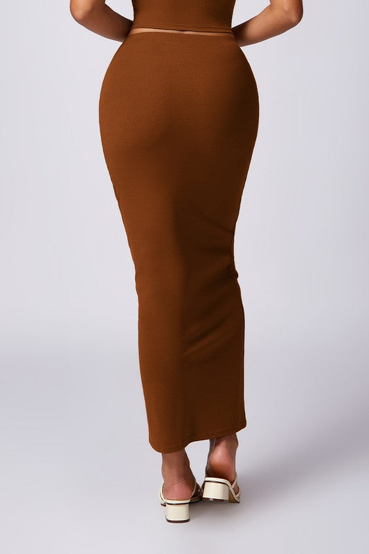 HIGH WAISTED BODYCON MAXI SKIRT