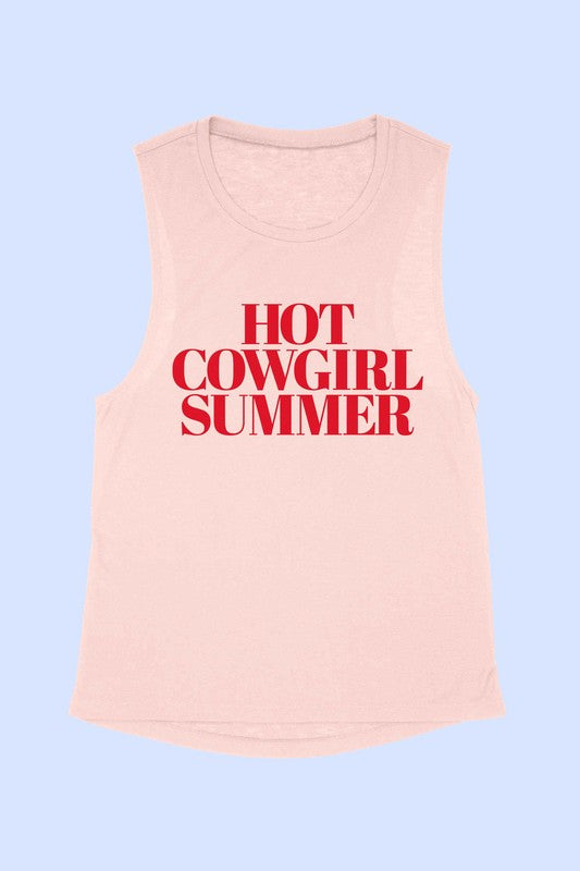 HOT COWGIRL SUMMER GRAPHIC MUSCLE TANK