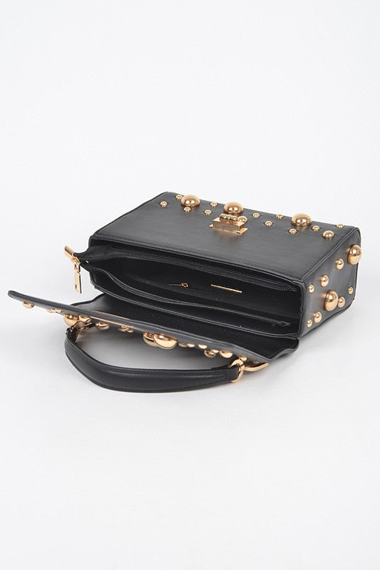 MIX STUDS CONVERTIBLE TOP HANDLE SWING BAG