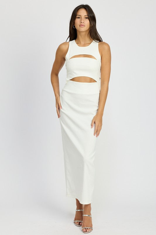 SLEEVELESS CUT OUT MAXI DRESS