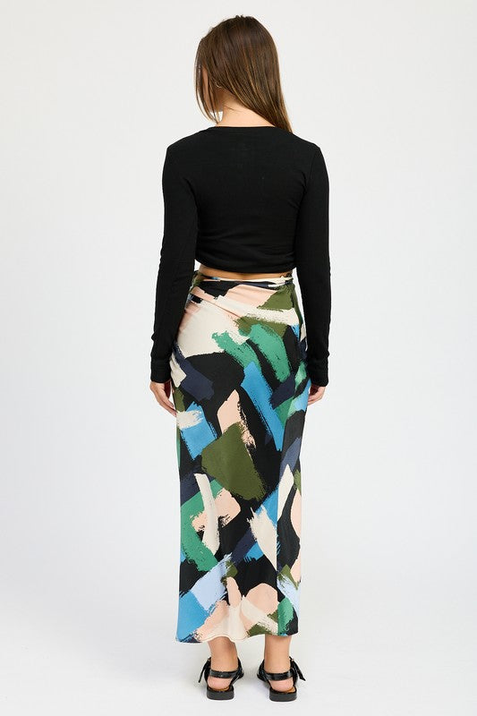 SIDE RUCHED MAXI SKIRT