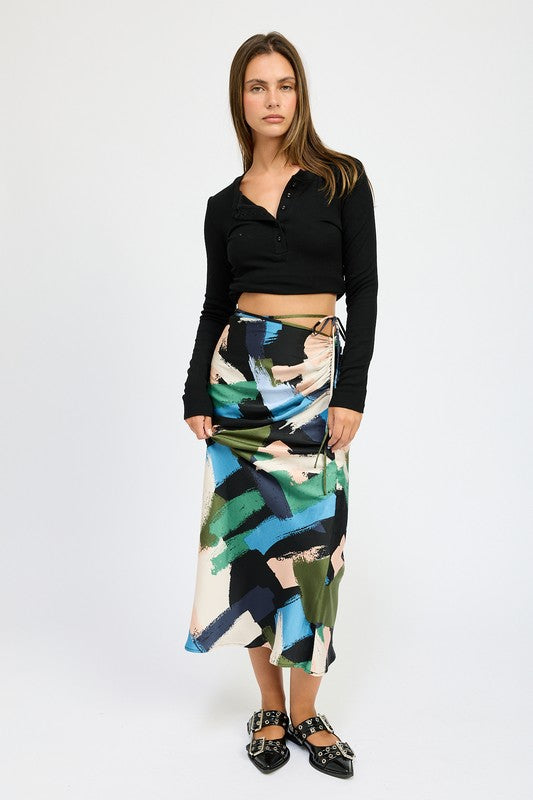 SIDE RUCHED MAXI SKIRT