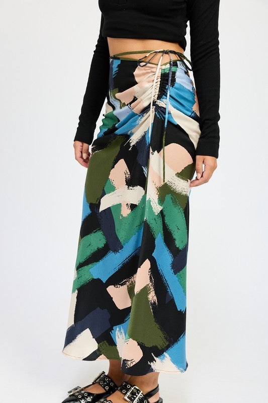 SIDE RUCHED MAXI SKIRT