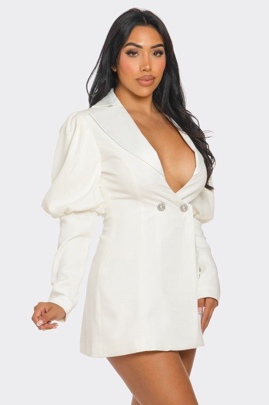 PUFF SLEEVE BLAZER DRESS
