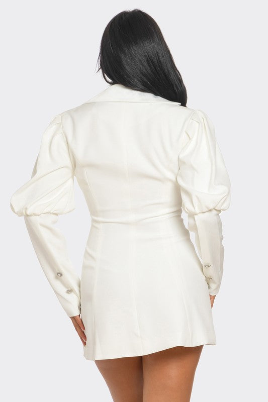 PUFF SLEEVE BLAZER DRESS