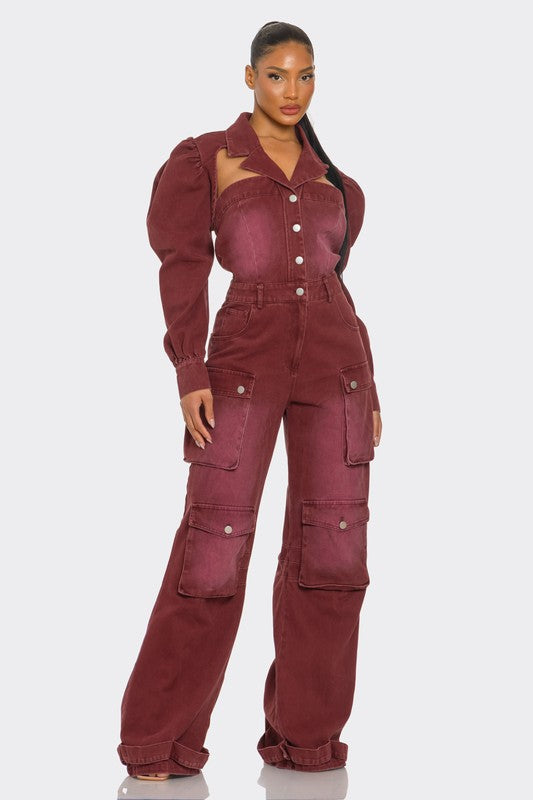 VINTAGE INSPIRED UTILITY JUMPSUIT