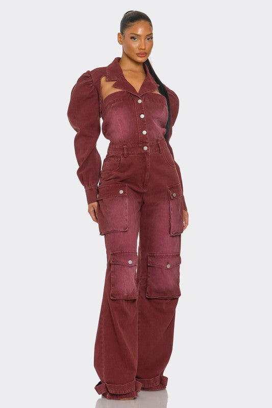 VINTAGE INSPIRED UTILITY JUMPSUIT