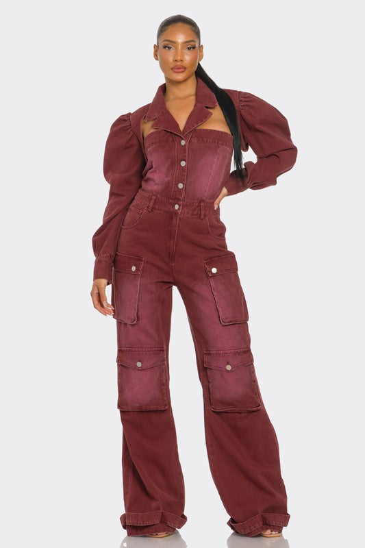 VINTAGE INSPIRED UTILITY JUMPSUIT