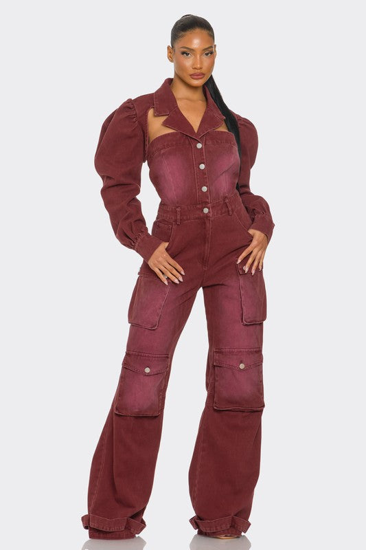VINTAGE INSPIRED UTILITY JUMPSUIT