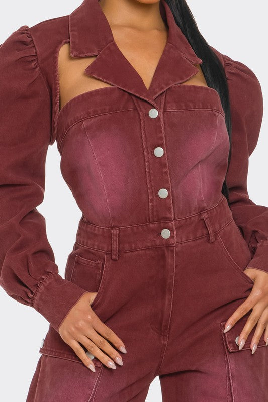 VINTAGE INSPIRED UTILITY JUMPSUIT
