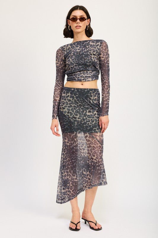 ANIMAL PRINT MERMAID MAXI SKIRT