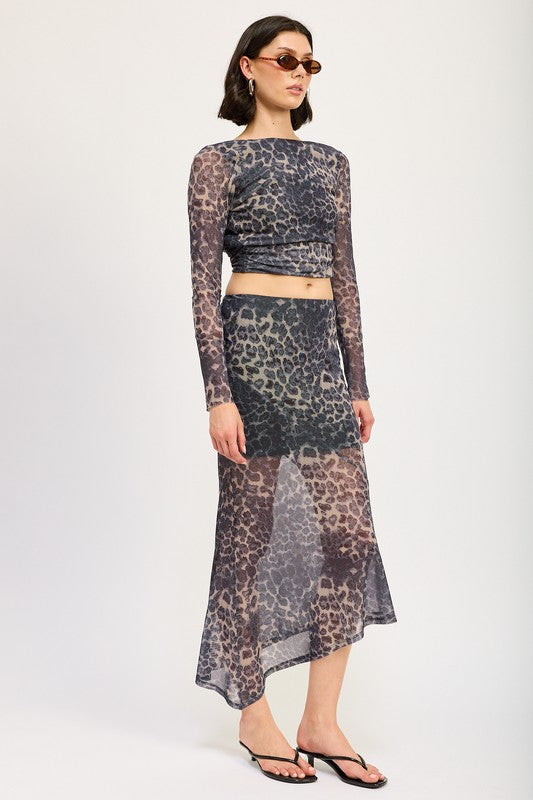 ANIMAL PRINT MERMAID MAXI SKIRT
