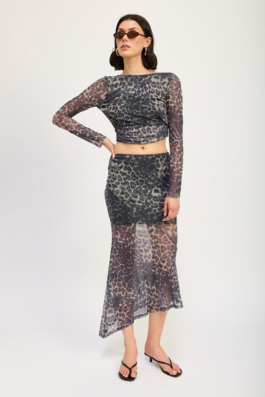 ANIMAL PRINT MERMAID MAXI SKIRT
