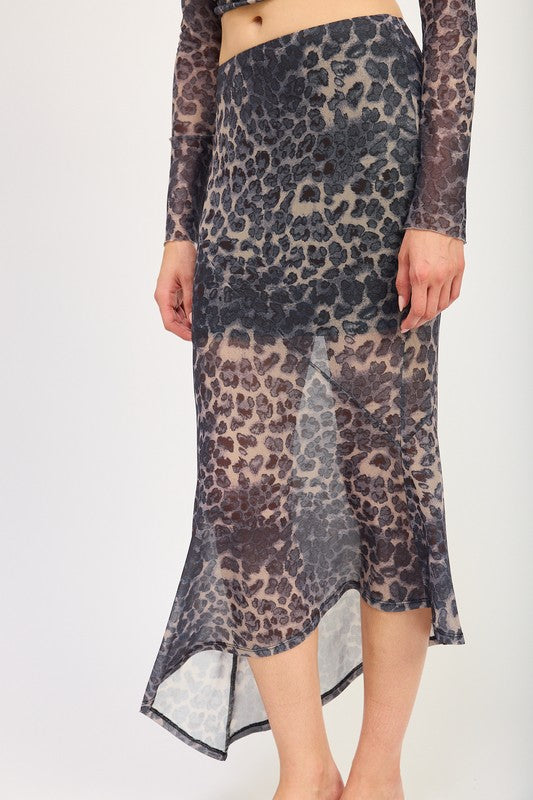 ANIMAL PRINT MERMAID MAXI SKIRT