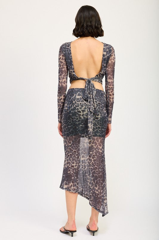 ANIMAL PRINT MERMAID MAXI SKIRT