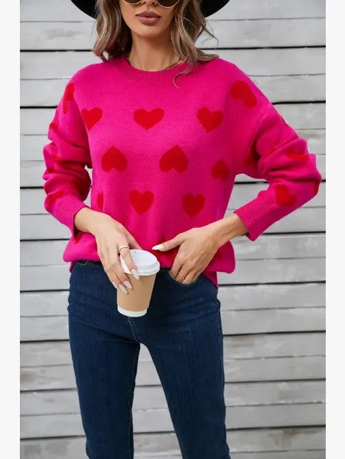 ALL OVER HEART SWEATER