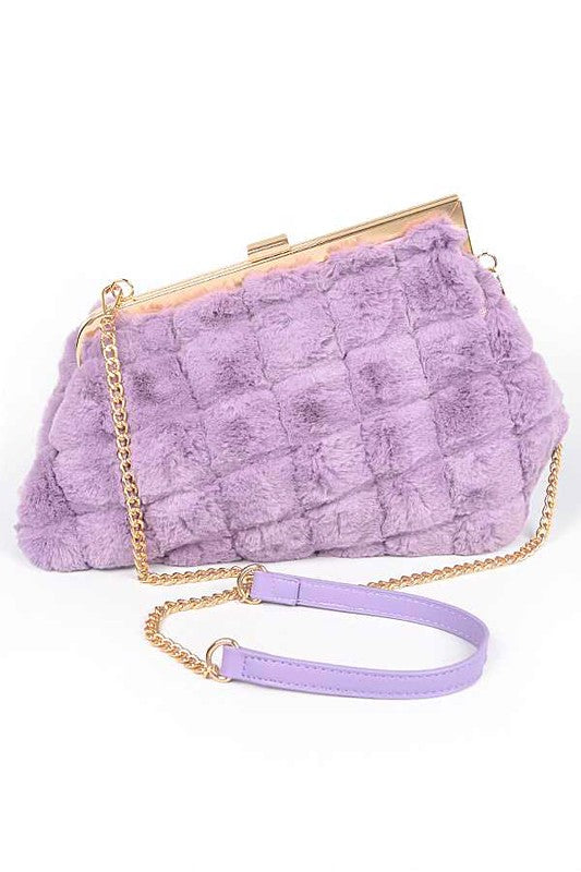 QUILTED FAUX FUR ICONIC SWING BAG