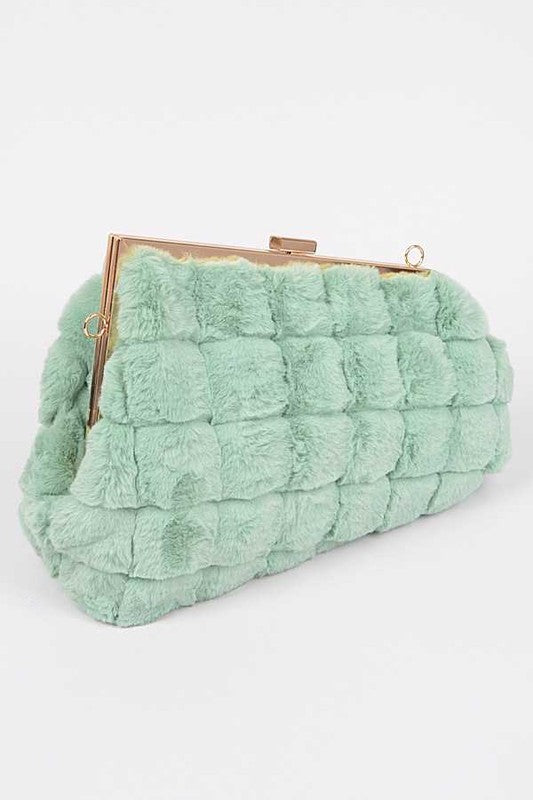 QUILTED FAUX FUR ICONIC SWING BAG