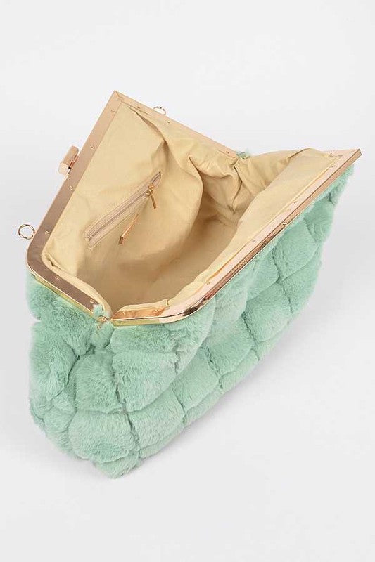 QUILTED FAUX FUR ICONIC SWING BAG