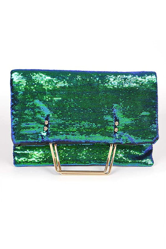 CONVERTIBLE SEQUINS FOLDING CLUTCH